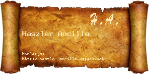 Haszler Ancilla névjegykártya